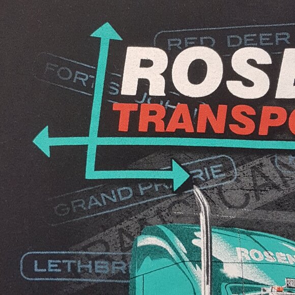Vintage Tee Shirt ROSENAU TRANSPORT Kenworth Large US L Alberta Saskatchewan BC - Picture 8 of 16